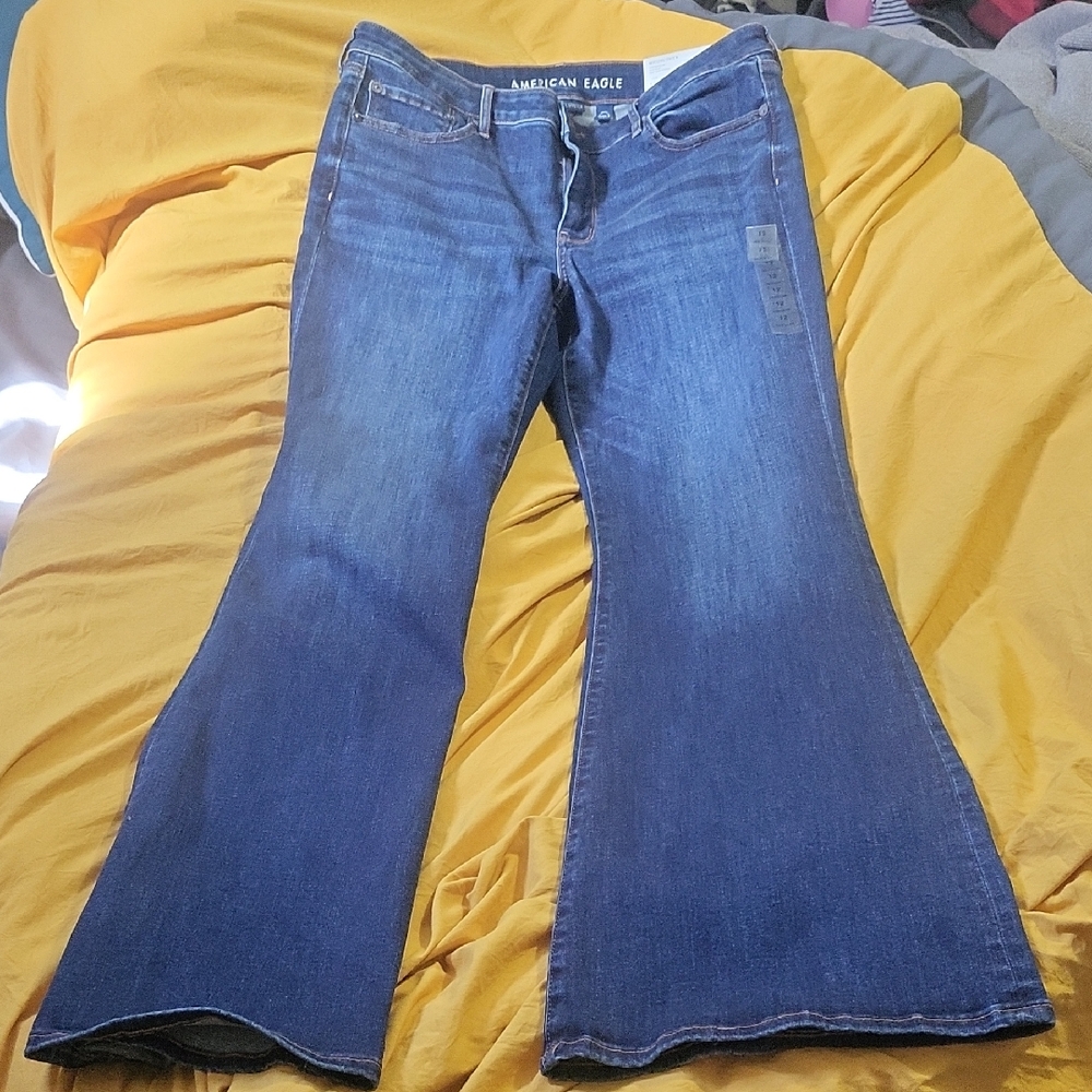 American Eagle Outfitters Blue Flare Leg Jeans